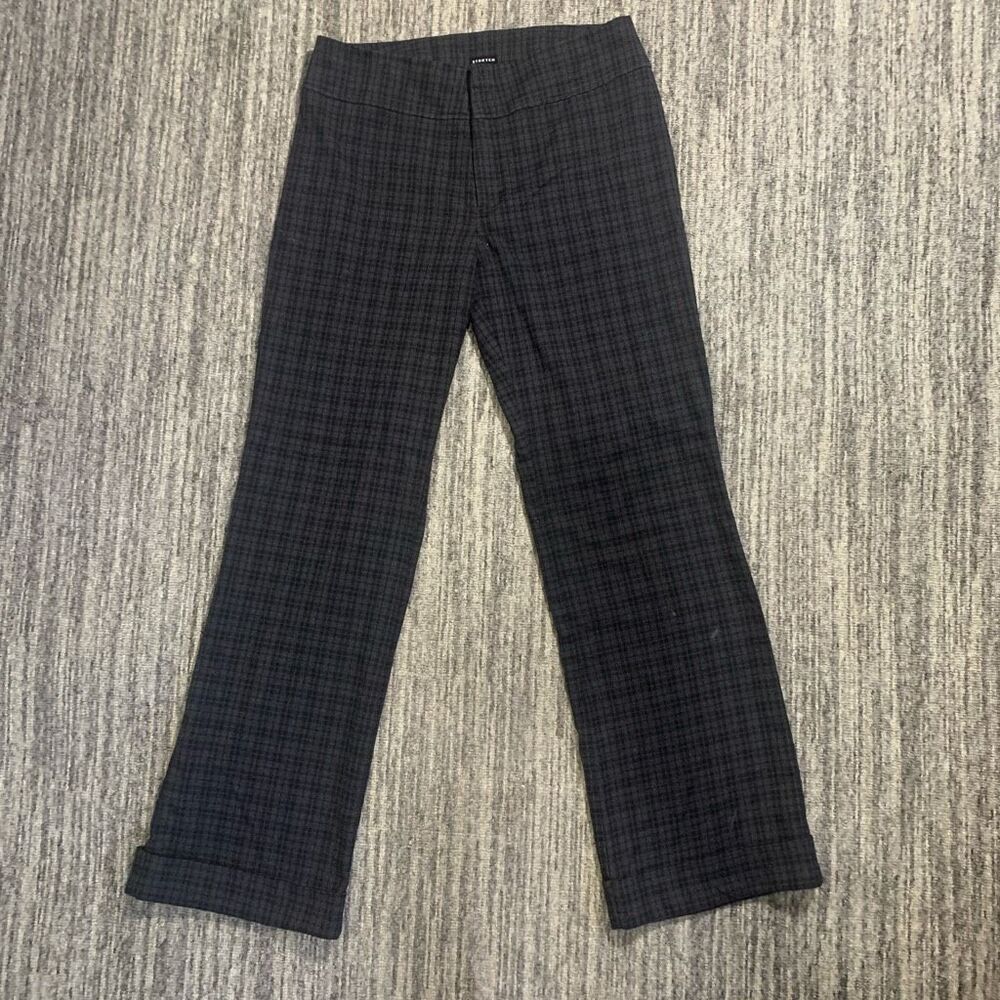 Tangents Womens Size 8 Black Purple‎ Ankle Pants Trousers Wide Leg Goth Academia